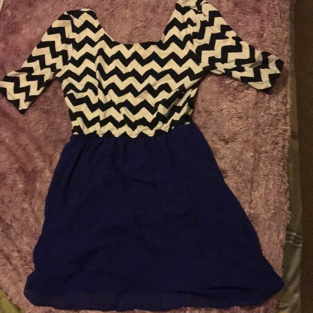Blue & Chevron dress